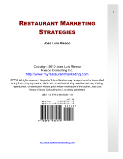 Jose Luis Riesco - Restaurant Marketing Strategies