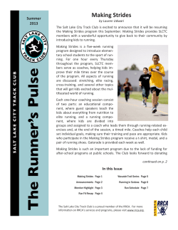Making Strides - Salt Lake City Track Club