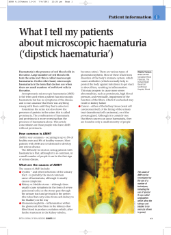 dipstick haematuria - British Journal of Renal Medicine