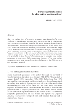 Surface generalizations: An alternative to