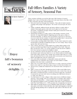 Fall Offers Families A Variety of Sensory, Seasonal Fun