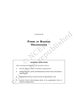 Forms of Business Organisation