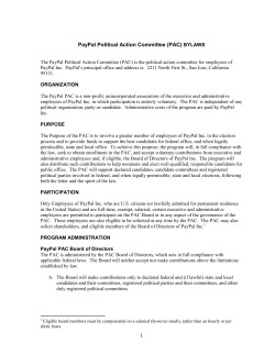 PayPal Political Action Committee (PAC) BYLAWS