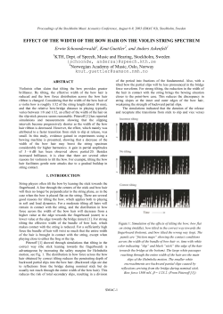 EFFECT OF THE WIDTH OF THE BOW HAIR ON THE VIOLIN