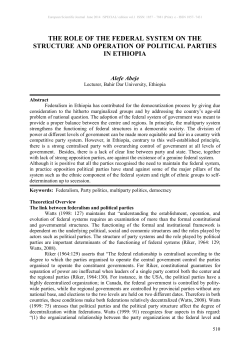 THE ROLE OF THE FEDERAL SYSTEM ON THE STRUCTURE