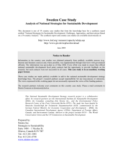 Sweden Case Study - International Institute for Sustainable