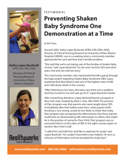 Preventing Shaken Baby Syndrome One Demonstration at a Time