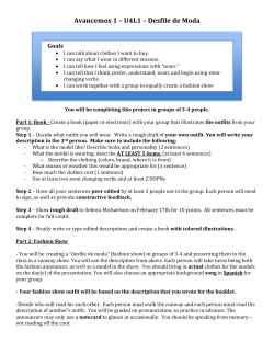 Fashion Show Project Guidelines