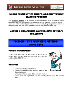 Section 1: The Scientific Method: using Data
