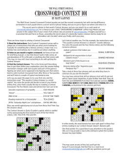 Crossword Contest 101