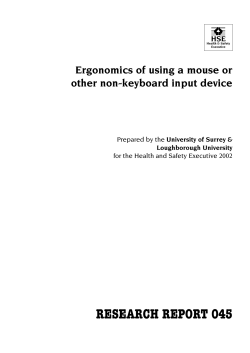 Ergonomics of using a mouse or non-keyboard Input Devices