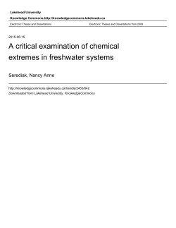 A critical examination of chemical extremes in freshwater systems