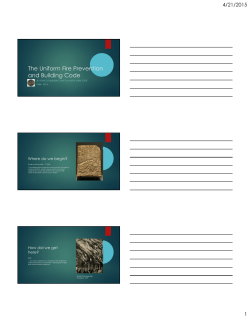 The Uniform Fire Prevention and Building Code