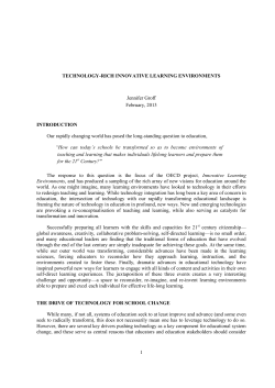 Technology rich innovative learning environments