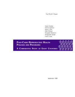 Post-Cairo Reproductive Health Policies and