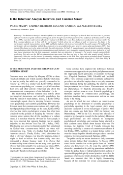 Is the behaviour analysis interview just common sense?