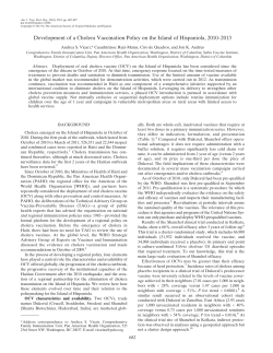 Development of a Cholera Vaccination Policy on the Island of