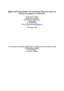 Rights and Responsibilities of Conscientious Objectors under the