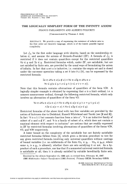 the logically simplest form of the infinity axiom