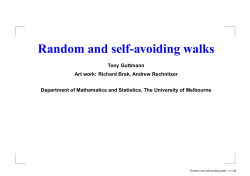 Random and self-avoiding walks - School of Mathematics and