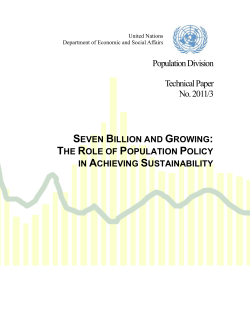 Population Division Technical Paper No. 2011/3