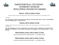 PARENTHETICAL CITATIONS : INTERNET SOURCES