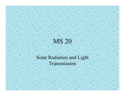 Solar Radiation and Light Transmission