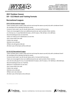 2017 Outdoor Season U9 – U12 Match and Training Formats