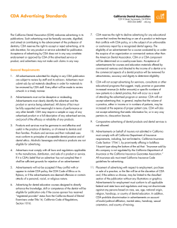 CDA Advertising Standards - California Dental Association