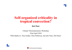 Self-organized criticality in tropical convection?