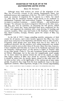 MIGRATION OF THE BLUE JAY IN THE SOUTHEASTERN UNITED