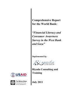 Comprehensive Report for the World Bank: &ldquo;Financial Literacy and