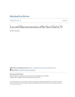 Law and Macroeconomics of the New Deal at 70