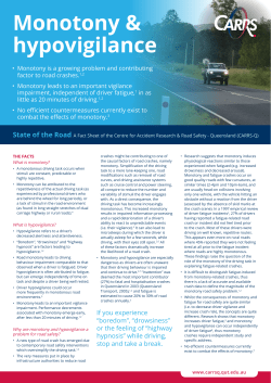 Monotony and hypovigilance - CARRS-Q