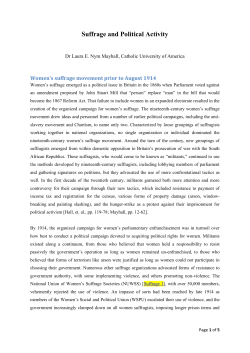 Suffrage and Political Activity