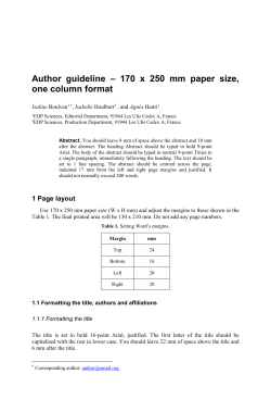 Author guideline