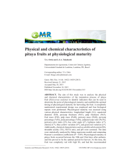 Physical and chemical characteristics of pitaya fruits at
