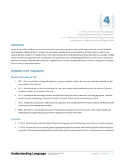 COmmOn CORE StandaRdS - Understanding Language