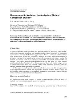 Measurement in Medicine: the Analysis of Method Comparison
