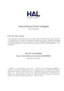 Neutral Phrasal Verbs in English