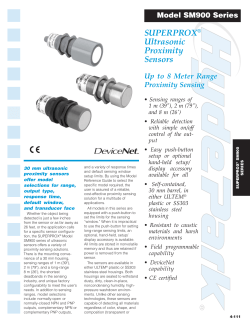 SUPERPROX&reg; Ultrasonic Proximity Sensors