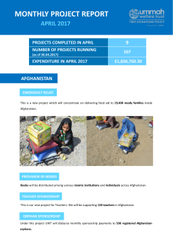 the Project Report for April 2017