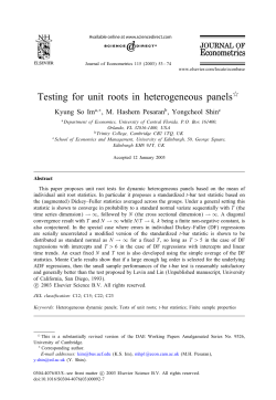 Testing For Unit Roots in Heterogeneous Panels (PDF