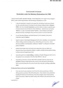 Declaration under the Statutory Declarations Act 1959