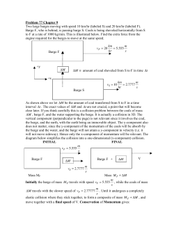 Problem 77 Chapter 9 Two large barges moving with speed 10 km/hr