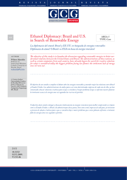 Ethanol Diplomacy: Brazil and U.S. in Search of Renewable Energy