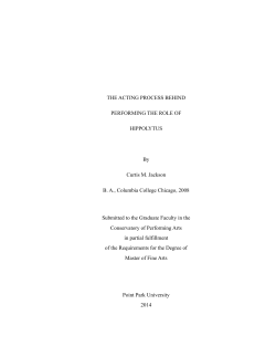 The Acting Process - Point Park University