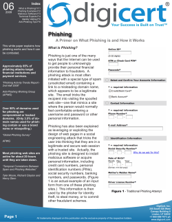 DigiCert Phishing White Paper: A Primer on What Phishing is and