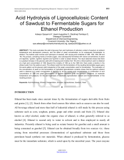 Acid Hydrolysis of Lignocellulosic Content of Sawdust