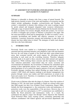 short report disaster management in pakistan